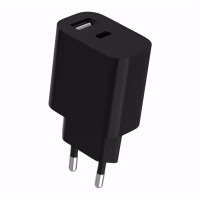 Зарядний пристрій Gembird 1xUSB-C + 1xUSB 12W black (TA-UC-2AC12-01-BK) - Image 3