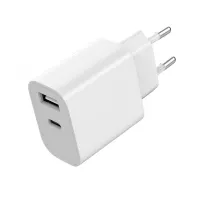 Зарядний пристрій Gembird 1xUSB-A+1xUSB-C 5V/2.4A (12W) white (TA-UC-2AC12-01) - 2