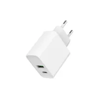 Зарядний пристрій Gembird USB-A + Type-C (PD20W + QC3.0 18W) white (TA-UC-PDQC20-01-W) - 1