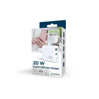Зарядний пристрій Gembird 1xUSB-A + 1 Type-C (PD20Вт + QC3.0 18Вт) white (TA-UC-PDQC20L-W-01) - 7