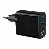 Зарядний пристрій Gembird 2хUSB-A (QC3.0 18W) + 1хType-C (PD20W) LCD black (TA-UC-PDQC30LCD-BK-02) - 2