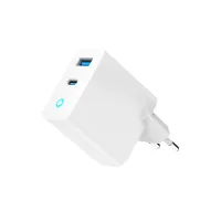 Зарядний пристрій Gembird 1хUSB-A (QC3.0 18W) + 1xType-C (PD 65W) white (TA-UC-PDQC65L-W-01) - Изображение 2