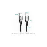 Дата кабель USB-C to USB-C 2.0m 5A aluminum gray Vention (TAEHH) - Изображение 3