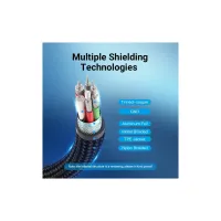 Дата кабель USB-C to USB-C 1.0m 5A 90° corner aluminum gray Vention (TAKHF) - Изображение 5