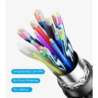 Дата кабель USB-C to USB-C 1.0m Thunderbolt 4 240W (50V/5A) 8K60Hz Gray Aluminum Alloy VENTION (TAVHF) - Зображення 3