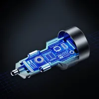 Зарядний пристрій Choetech car 2хUSB-C+USB-A 130W QC3.0/PD/PPS black (TC0011-BK) - 7