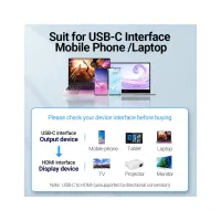 Перехідник USB-C to HDMI 0.15m black Vention (TDCBB) - Зображення 6