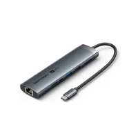 Концентратор Vention USB-C 7-in-1 USB-C PD + USB 3.2 + USB 3.0 + USB 2.0 + RJ45 + SD/TF + HDMI 0.15m (TGUHB) - Изображение 1