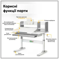 Парта з кріслом ErgoKids TH-330 W/G + Y-208 G - 2