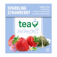 Чай Tea Moments Sparkling Strawberry зелений 20х1.8 г пірамідки (tm.02920) - Image 1