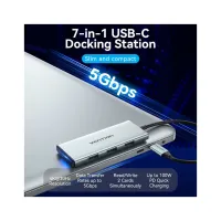Концентратор VENTION USB 3.1 Type-C to HDMI/USB 3.0x3/SD/TF/PD 100W 7-in-1 (TOPHB) - 2