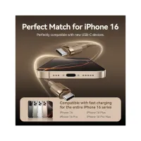 Дата кабель USB-C to USB-C 1.0m 3A aluminum gold Vention (TRDJF) - Зображення 4