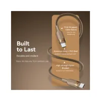 Дата кабель USB-C to USB-C 1.0m 3A aluminum gold Vention (TRDJF) - Зображення 8