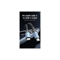 Дата кабель USB-C to USB-C 1.5m 240W aluminum black Vention (TREBG) - Зображення 2