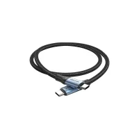 Дата кабель USB-C to USB-C 1.5m 240W aluminum black Vention (TREBG) - Зображення 1