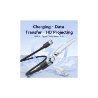 Дата кабель USB-C M/F 1.0m 100W 10Gbps 4K60Hz VENTION (TRFBF) - Зображення 4