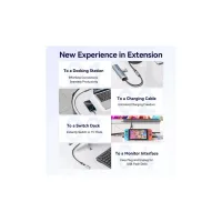 Дата кабель USB-C M/F 1.0m 100W 10Gbps 4K60Hz VENTION (TRFBF) - Зображення 9