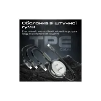 Дата кабель USB-C to Lightning 1.1m 27W + USB-C 60W + Micro USB TrioCord-R black Promate (triocord-r.black) - 4