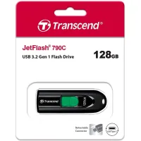 USB флеш накопичувач Transcend 128GB JetFlash 790C Black USB 3.1 (TS128GJF790C) - 6