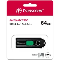 USB флеш накопичувач Transcend 64GB JetFlash 790C Black USB 3.1 Type-C (TS64GJF790C) - 7
