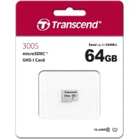 Карта пам'яті Transcend 64GB microSDXC class 10 UHS-I U1 (TS64GUSD300S) - 2