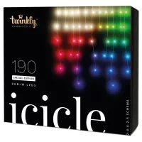 Гірлянда Twinkly Smart LED Icicle RGBW 190, BT+WiFi, Gen II, IP44 кабель проз (TWI190SPP-TEU) - 1