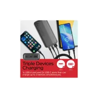 Батарея универсальная Energizer 20000mAh 15W, USB-А, 2*USB-C, Black (UE20050CC) - Изображение 6