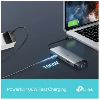 Концентратор TP-Link USB 3.0 6-in-1 2xUSB 3.0 + 1xUSB-C + 1xHDMI + 1xRJ45 + PD 100W (UH6120C) - 9