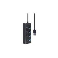 Концентратор Gembird USB 3.0 4 ports switch black (UHB-U3P4P-01) - 3