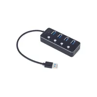 Концентратор Gembird USB 3.0 4 ports switch black (UHB-U3P4P-01) - 1