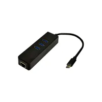 Перехідник Dynamode USB 3.1 Type-C - RJ45 Gigabit Lan, 3*USB 3.0 (USB3.1-TypeC-RJ45-HUB3) - 1