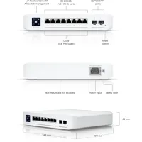 Комутатор мережевий Ubiquiti USW-PRO-8-POE - 8