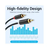 Кабель мультимедійний 2xRCA M to 2xRCA M 1.0m black Vention (VAB-R06-B100) - Зображення 3