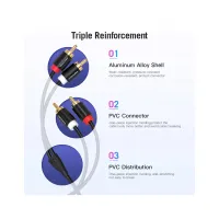 Кабель мультимедійний 2xRCA M to 2xRCA M 1.0m black Vention (VAB-R06-B100) - Зображення 7