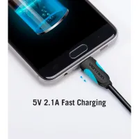 Дата кабель USB 2.0 AM to Micro 5P 0.5m Black VENTION (VAS-A08-B050) - 3