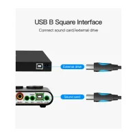 Кабель для принтера USB 2.0 AM/BM 1.0m black Vention (VAS-A16-B100) - Изображение 4