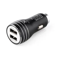 Зарядний пристрій Vinga Dual USB Car Charger aluminium 15.5W Max (VCCAABK) - 1