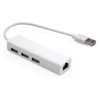 Концентратор Vinga 3xUSB2.0 + RJ45 100Mbps (VCP2H3USB2LANWH) - 1