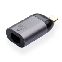 Перехідник USB-C to RJ45 Ethernet 1000Mbps compact Vinga (VCPATCLGBC) - 1