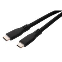 Дата кабель USB-C to USB-C 1.2m UBS3.2 Gen2 10G 100W Chip Silicon Black Vinga (VCPDCCC31012SB) - 3