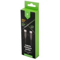 Дата кабель USB-C to USB-C 1.2m UBS3.2 Gen2 10G 100W Chip Silicon Black Vinga (VCPDCCC31012SB) - 5