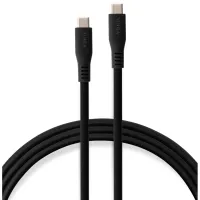 Дата кабель USB-C to USB-C 2.0m UBS3.2 Gen2 10G 240W Chip Silicon Black Vinga (VCPDCCC3242SB) - 1