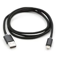 Дата кабель USB 2.0 AM to Lightning 1m LED black Vinga (VCPDCLLED1BK) - 2