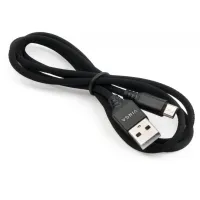 Дата кабель USB 2.0 AM to Micro 5P nylon 1m black Vinga (VCPDCMBN21BK) - 3
