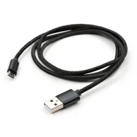 Дата кабель USB 2.0 AM to Micro 5P 1m nylon black Vinga (VCPDCMNB1BK) - 5