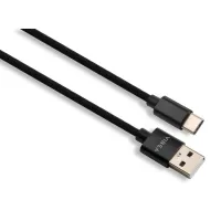 Дата кабель USB 2.0 AM to USB-C 1.0m nylon black Vinga (VCPDCTCNB1BK) - 1