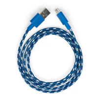 Дата кабель USB 2.0 AM to USB-C 1.0m 2color nylon blue Vinga (VCPDCTCNB31B) - 3