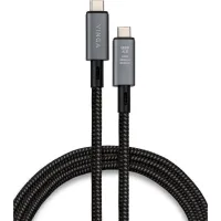 Дата кабель USB-C to USB-C 0.8m USB4 240W 40GBps 8K60Hz Nylon Vinga (VCPDCU4) - 1