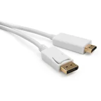 Кабель мультимедійний DisplayPort M to HDMI M 1.8m Vinga (VCPDPHDMI1.8WH) - 1