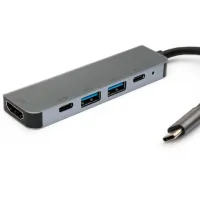 Концентратор Vinga Type-C to 4K HDMI+2*USB3.0+PD+USB-C 3.1 Gen1 aluminum (VCPHTC5AL) - 3